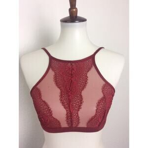 Victoria's Secret Lingerie Bralette Floral Lace Crochet Semi Sheer